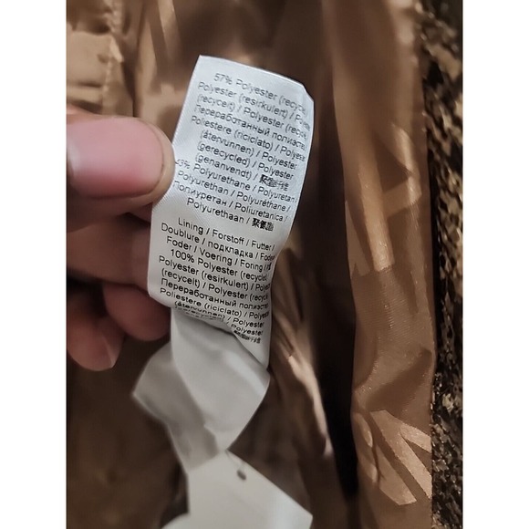 $475 Ganni Women's Brown Snakeskin Print Faux Leather Jacket Size EU 36 - Picture 8 of 8